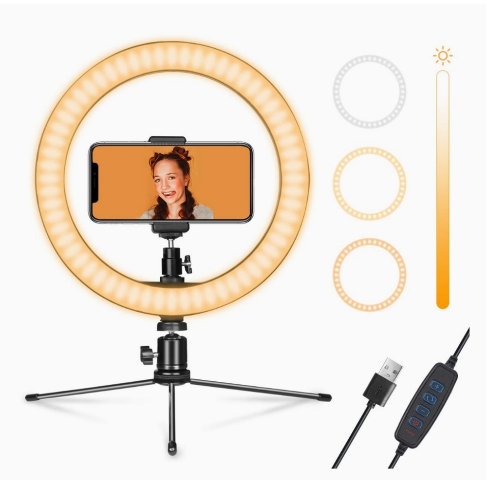 10" LED Ring Light Lamp for YouTube Videos